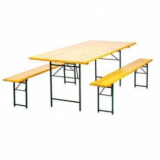 Baštenski set stout sto + 2 klupe 220 x 90